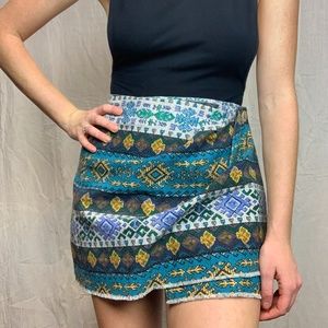 Hand made high waist mini summer wrap skirt